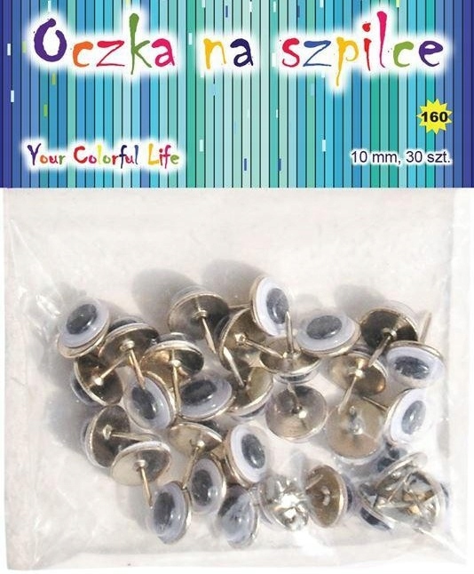 

Ruchome Oczka na Szpilce Źrenice Mix 10mm 30szt.