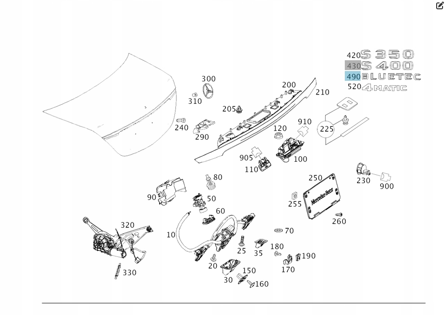 EMBLEMAT "BLUETEC" MERCEDES S CLS Numer katalogowy części A2228171115
