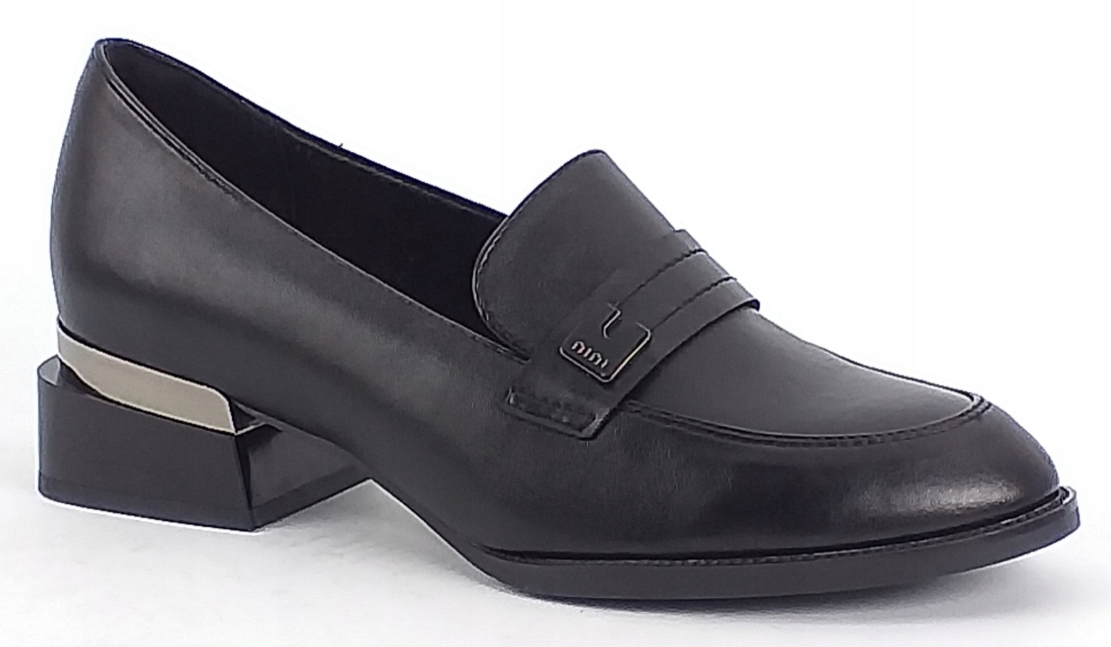 Półbuty Vinceza XY26-58625 Bk Damskie Na Słupek Mokasyny Czarne 38