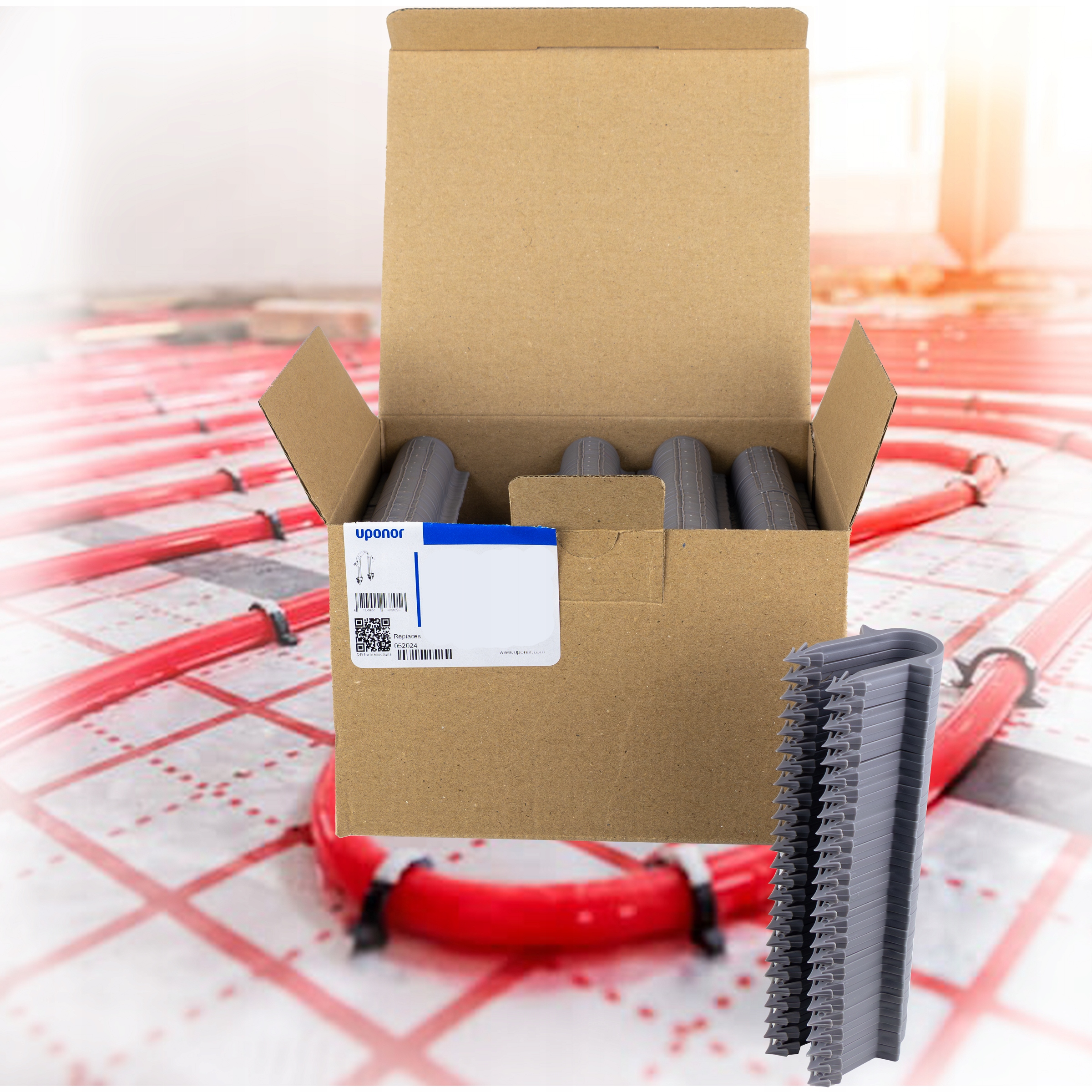 SPINKI DO Podłogówki TAKERA Uponor 5000 szt Klipsy Ogrzewania Podłogowego