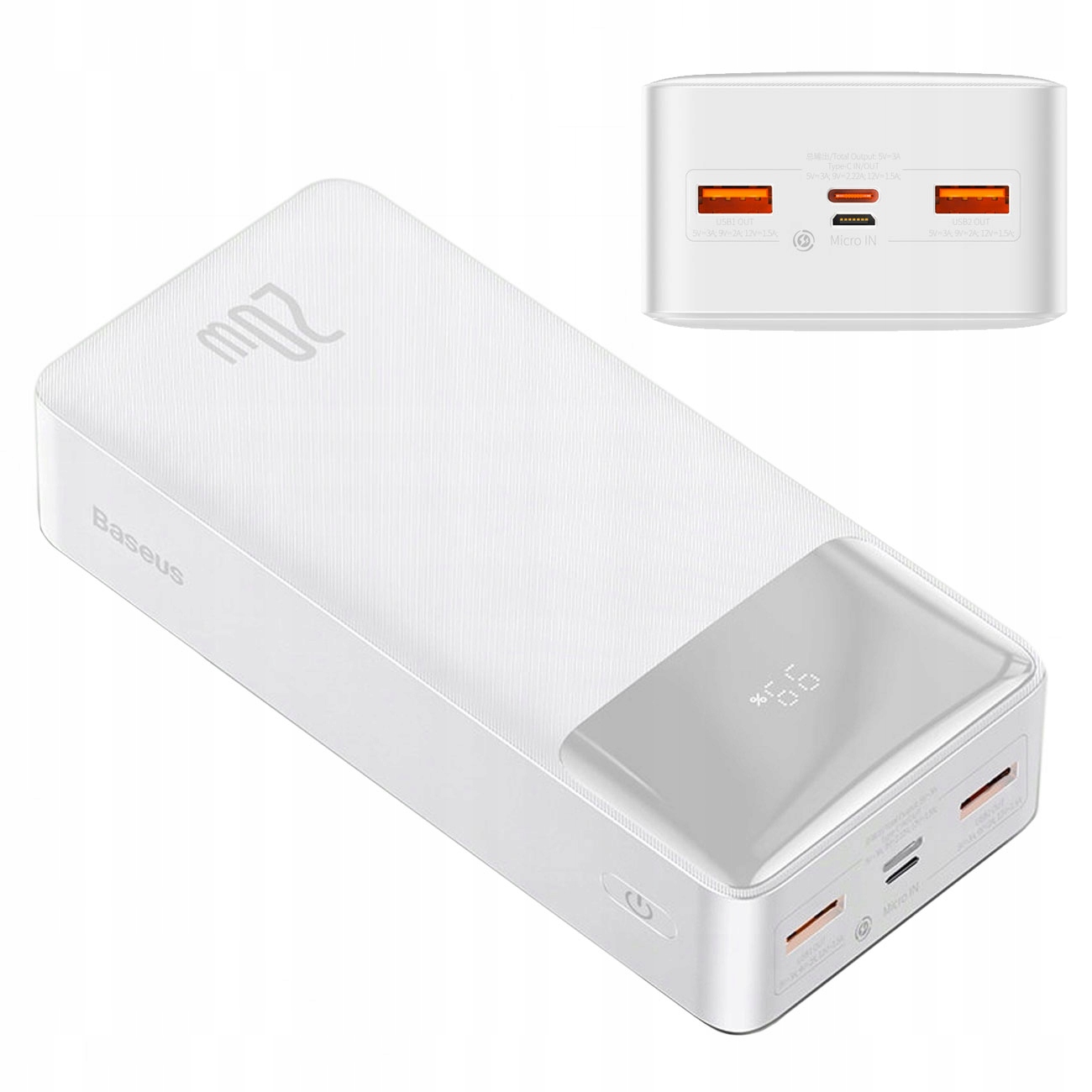 

Baseus Powerbank Duży Bardzo Pojemny 30000mAh 20W