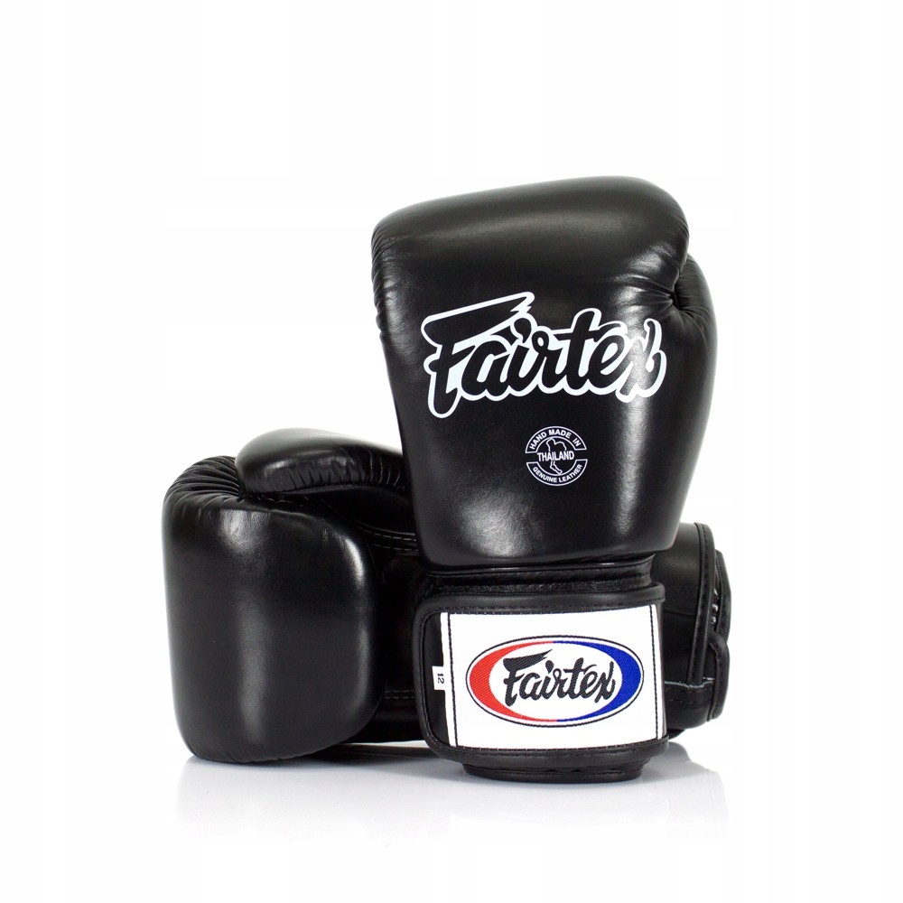 Fairtex Rękawice Bokserskie ze skóry naturalnej BGV1 Czarne 10oz