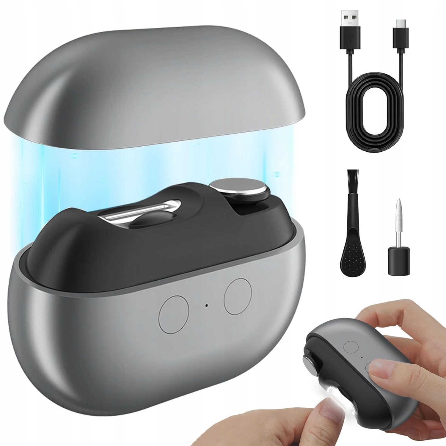 Elektrický Pilník Na Nehty Kompaktní Pro Miminka S Usb, Tichý 3V1