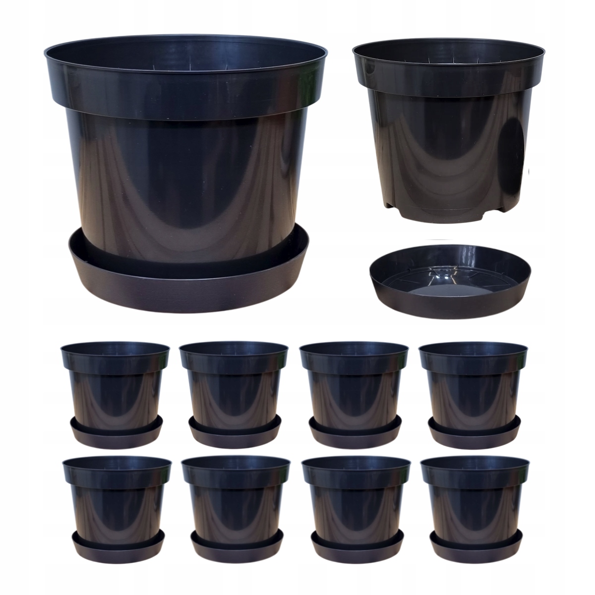 Výrobní květináče na vánoční stromky RS7.5 7,5L 25 cm Ok s podstavcem x 10 Ks.