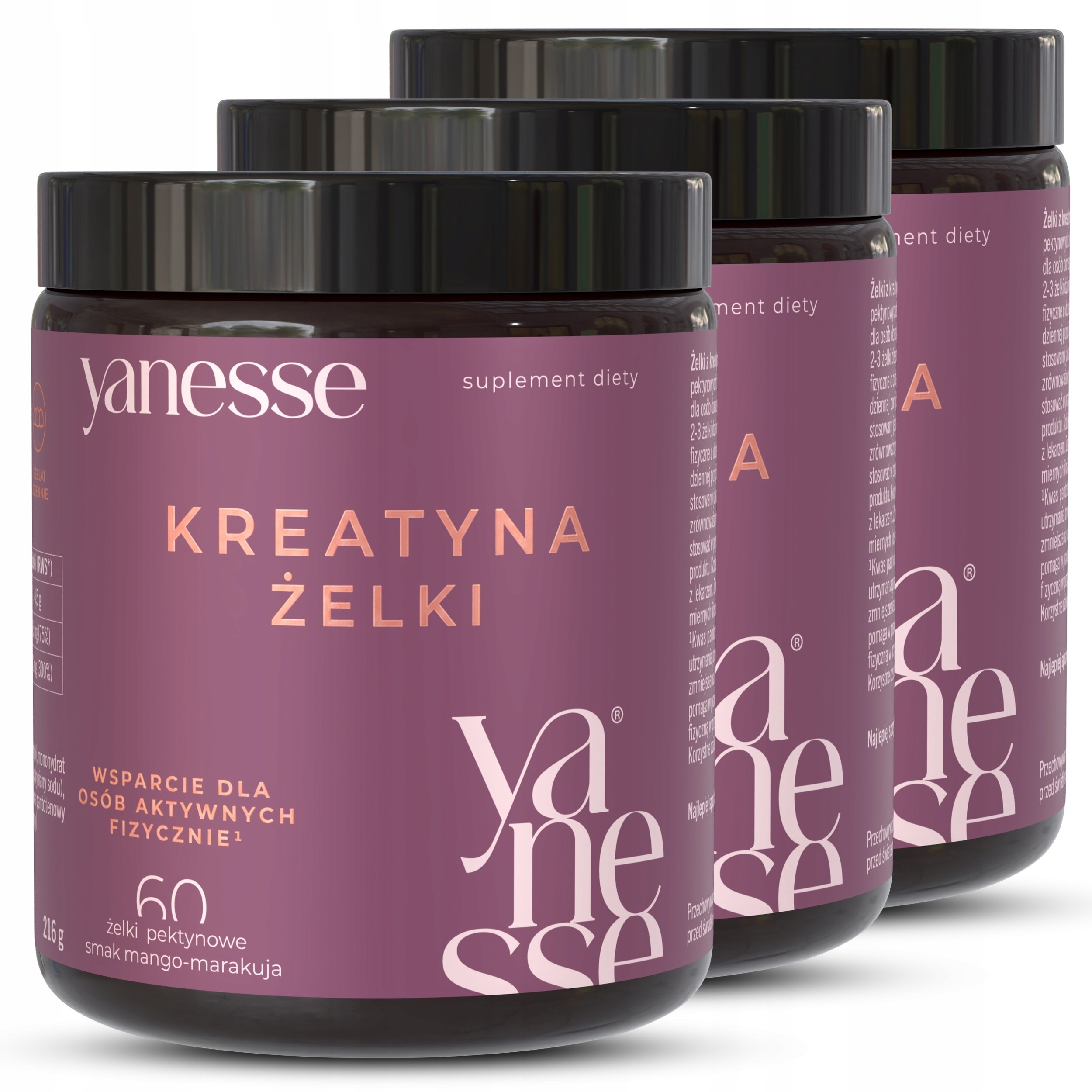 Kreatin Želé Monohydrát kreatinu Vitamín B6 4500 mg Yanesse 180 kusů