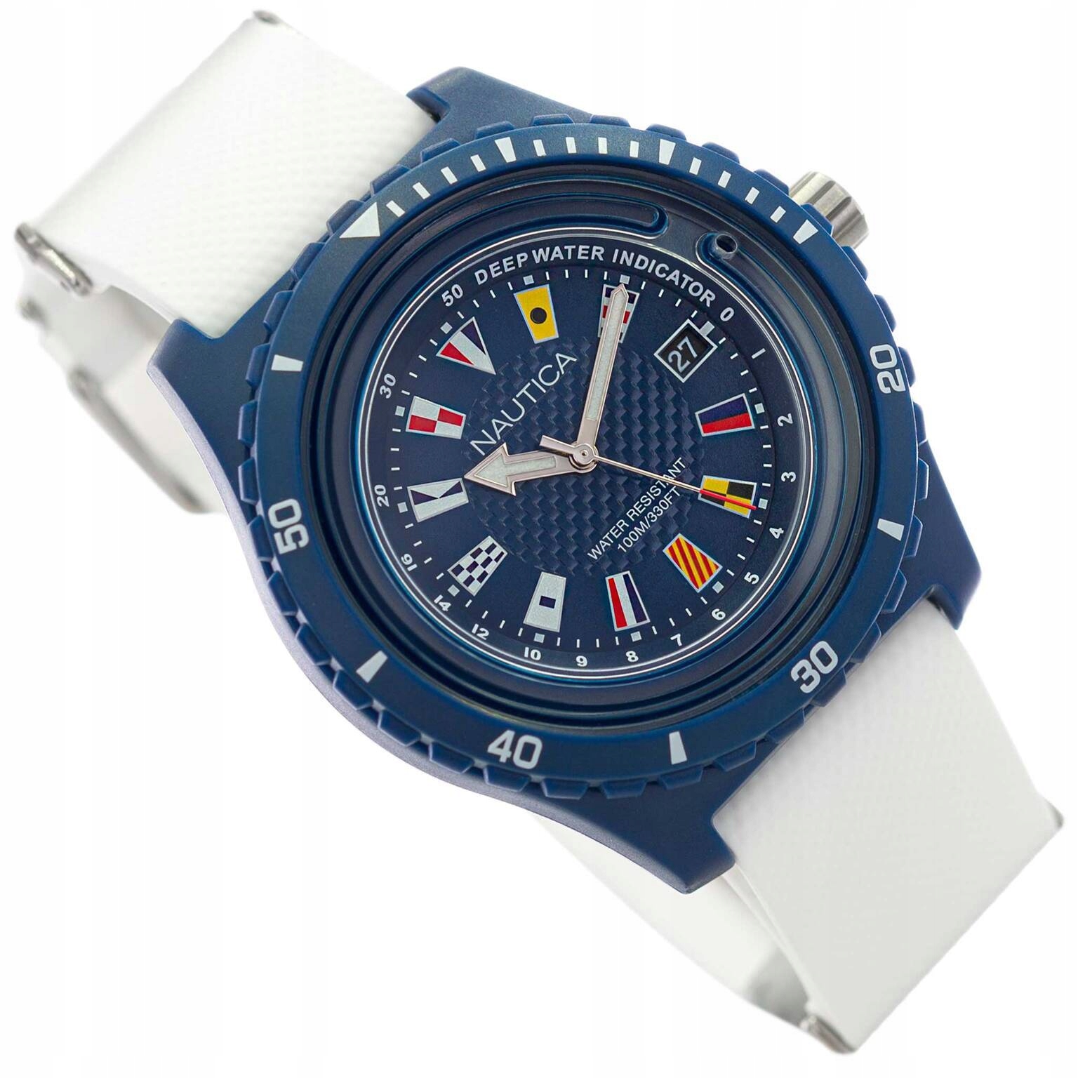 Pánské Hodinky Nautica NAPSRF002 Surfside Bílé Na Řemínku Datumovka Neobrite