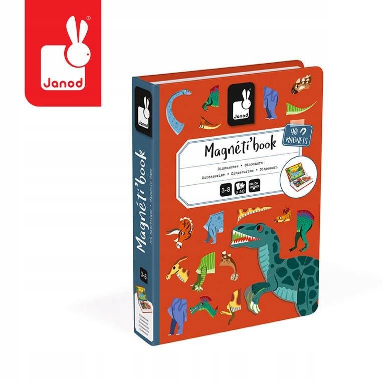 Janod Magnes Układanka Dinozaury 3+ Magnetibook Marka Janod
