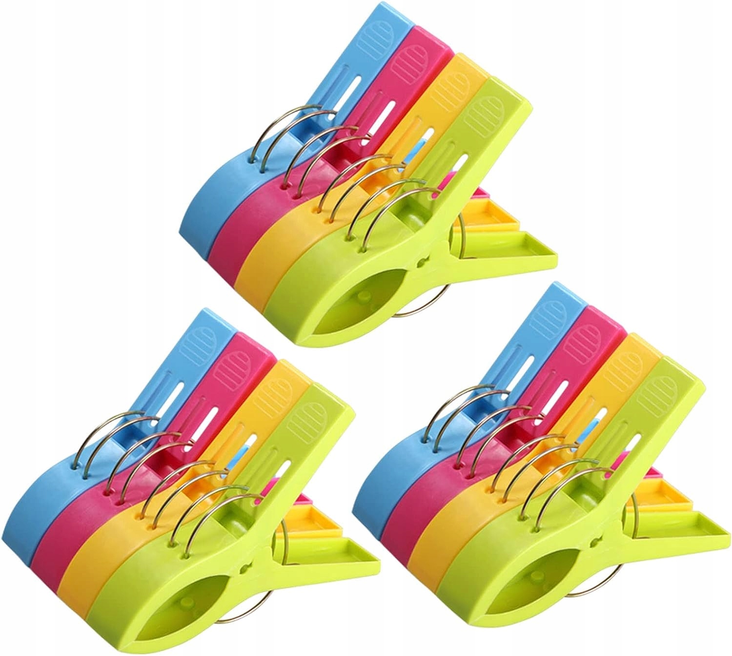 Levně Velké Kolíčky Na Praní Ručníků, Pevné Sponky, Sada 12 Kusů