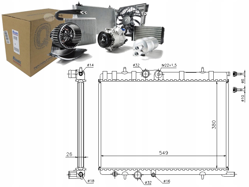 NIS63502 Chladič Motoru (s Montážními Prvky Asistent řidiče #33