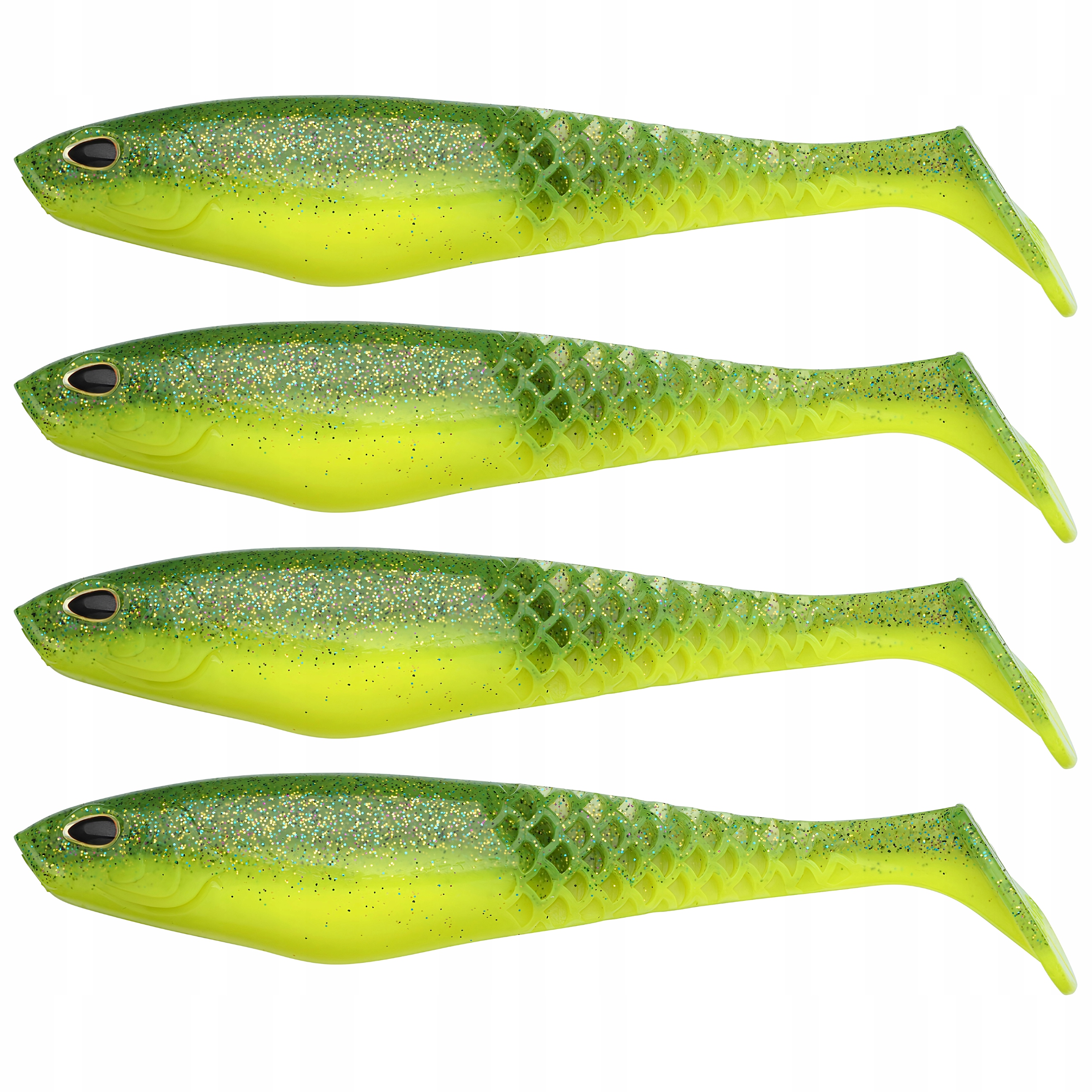 Guma Berkley PowerBait Cullshad 12cm Lime Chartreuse Przynęty Zestaw 4szt