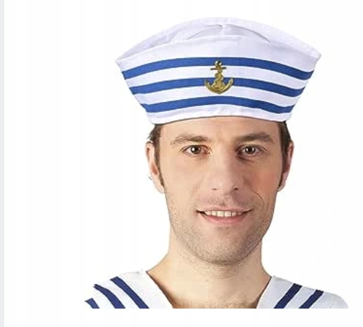 Czapka Marynarz majtek biała z kotwicą