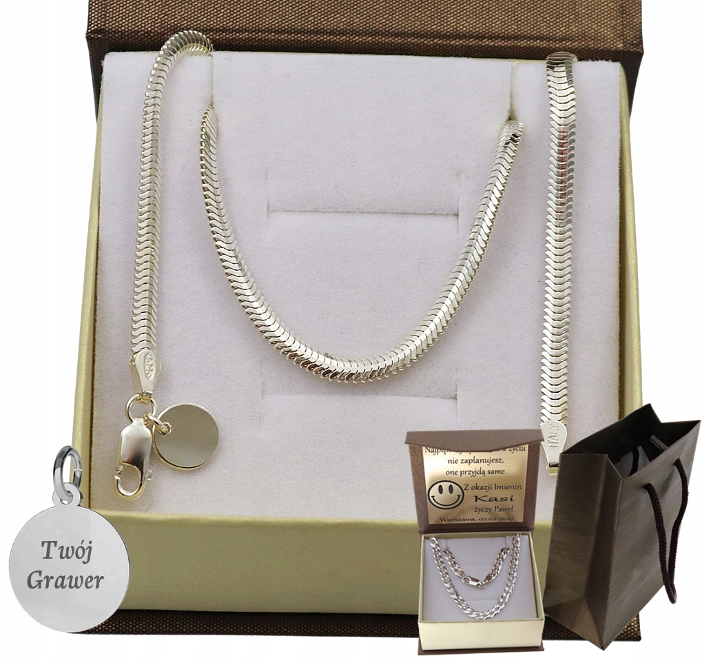 Dámský řetízek s hadem Řetízek Ryzost 925 s přívěskem Gravírování Bonus