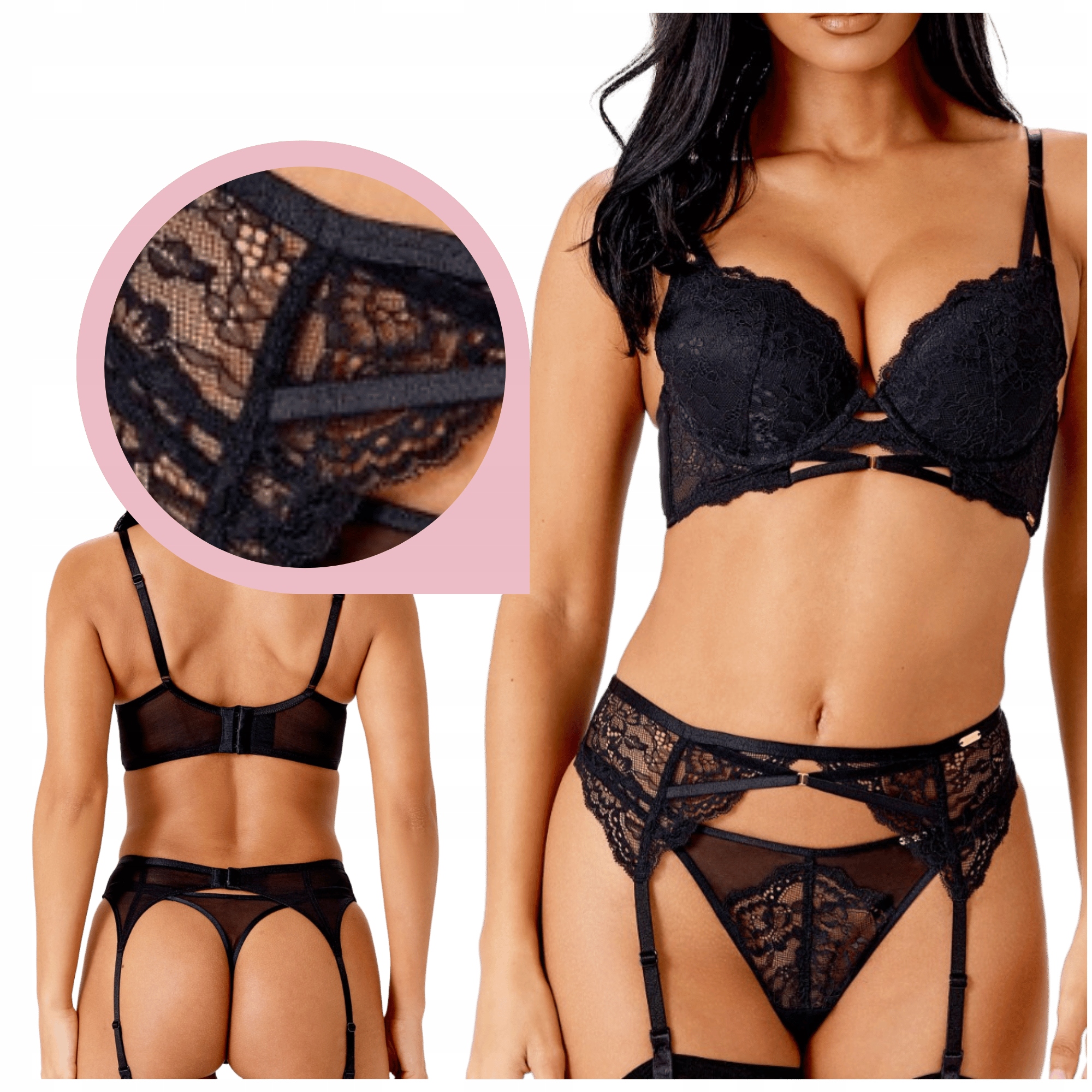 Podvazkový pás Gossard Suspense 19902 černý krajkový Vel. 40/42