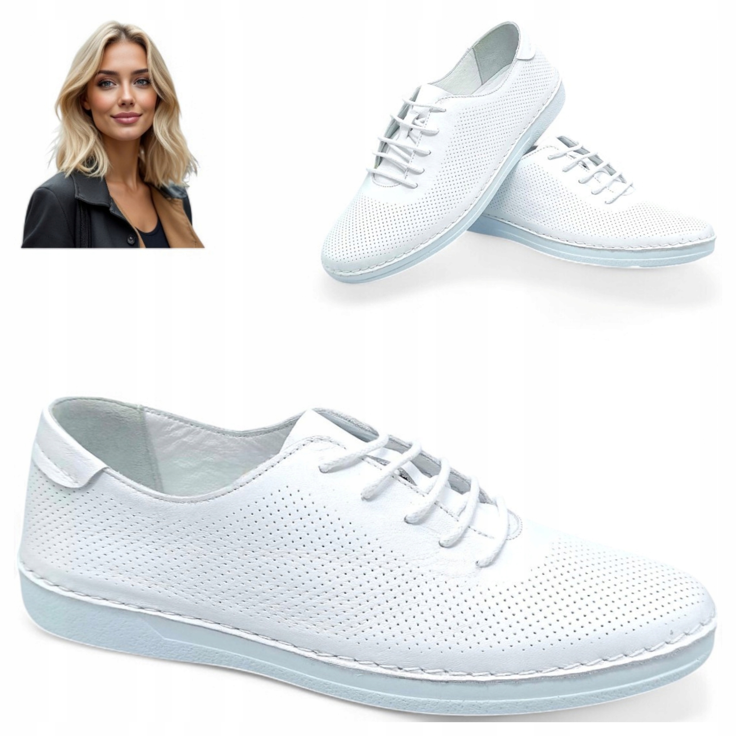 Loretta Vitale 39 Dámské šněrovací polobotky Přírodní Kůže Letní obuv