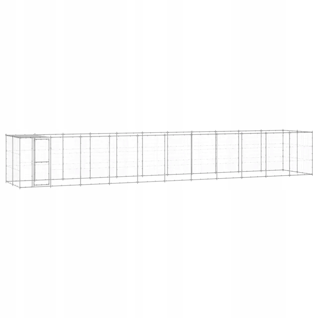 Levně Kotec pro psa, se zastřešením, ocel galvanizovaná, 26,62 m²