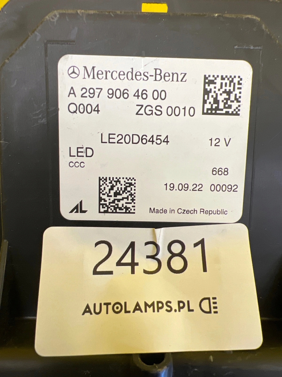 Mercedes EQS W297 cap front Led A2979064600