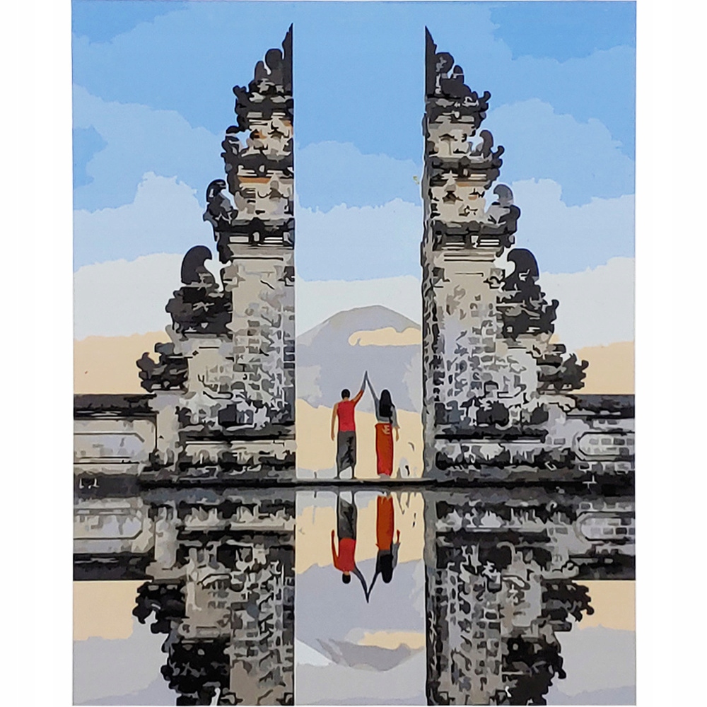 Malování Podle Čísel obraz jako dárek, Brána nebes na Bali 40x50