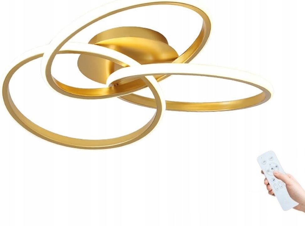 Stropní Svítidlo Stropní Svítidlo Zlatý Lustr Gold Led Loft Dálkový Ovladač 3 Barvy Závěsná