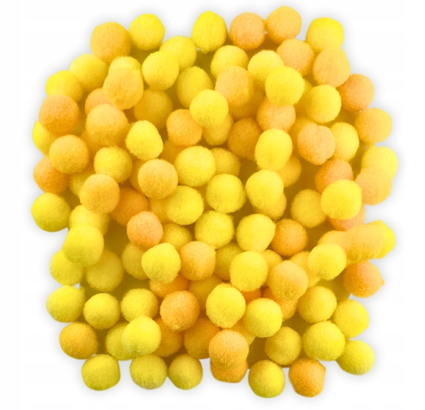 POMPONY POMPONIKI DEKORACYJNE ŻÓŁTE 1cm 120 SZTUK