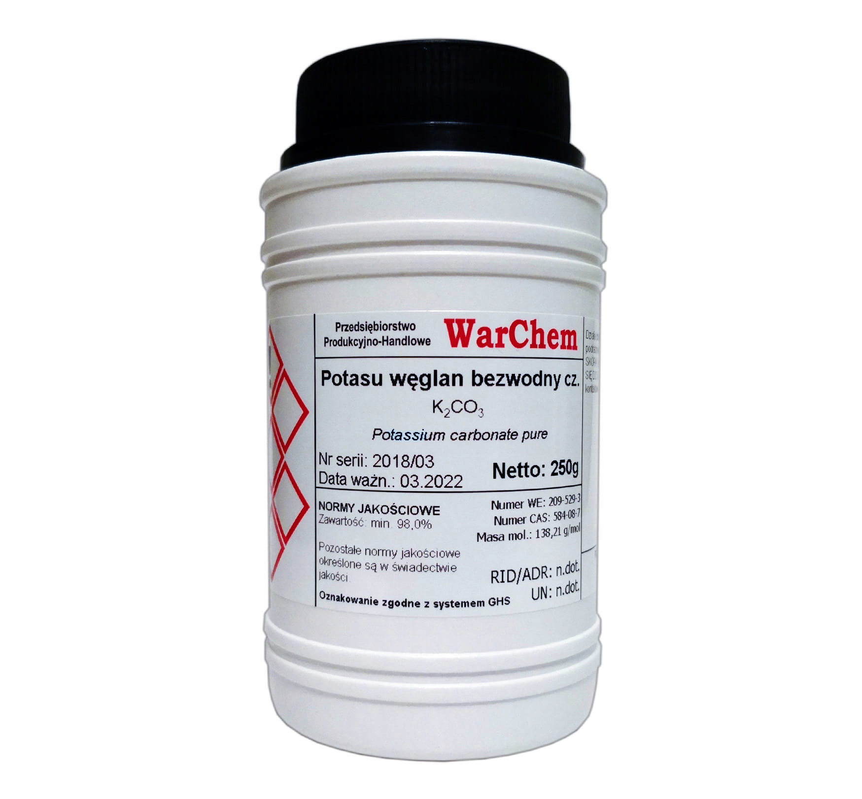 

Węglan Potasu bezwodny 250g Warchem [52175]