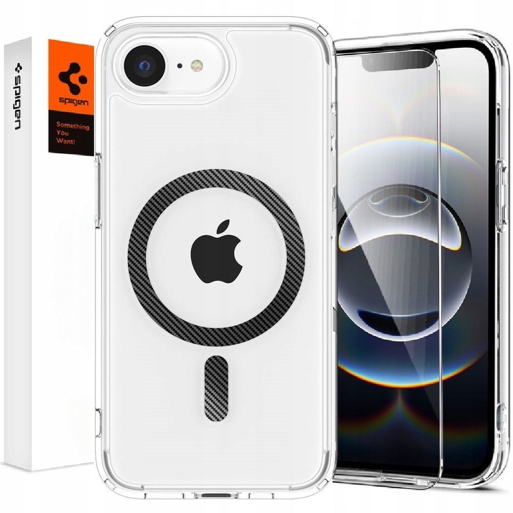 Pouzdro pro iPhone 17e/16e, Spigen, Obal, Kryt, MagSafe Sklo 9H
