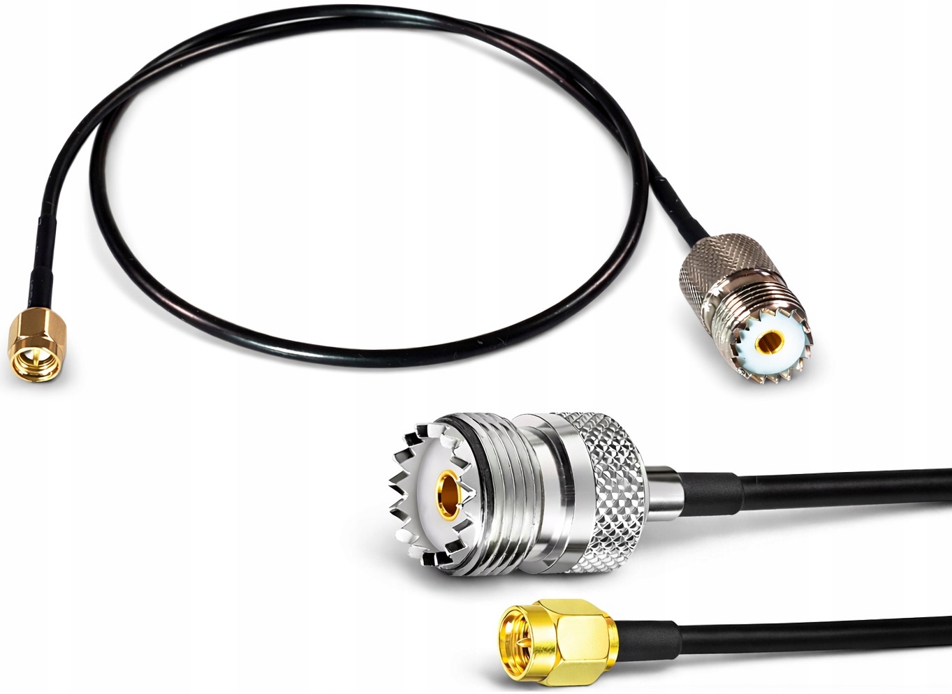 Adapter SMA-m/UC-1 Uhf SO-239 Przejściówka Wouxun Rtl Sdr Icom kabel 50cm