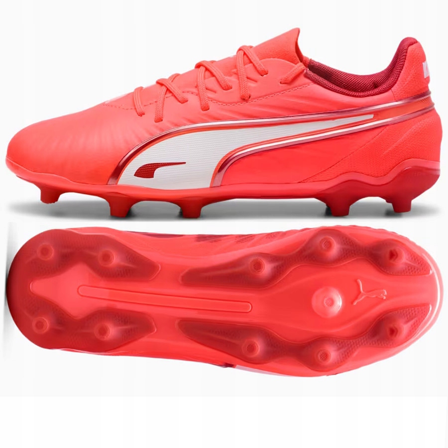 Puma King Match Jr Fg/ag (38) Dětské lankové boty, červená barva