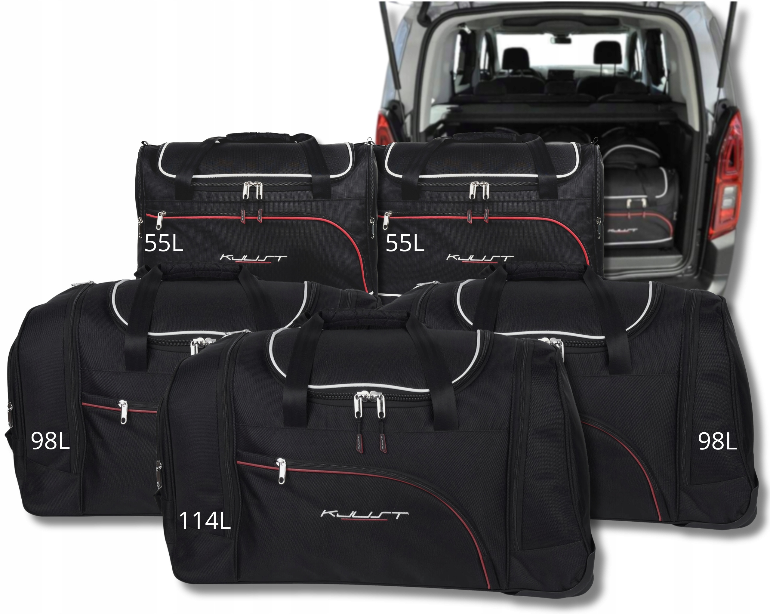 Sada tašiek Komplet Kjust do batožinového priestoru Citroen Berlingo M 2018+ 5 ks