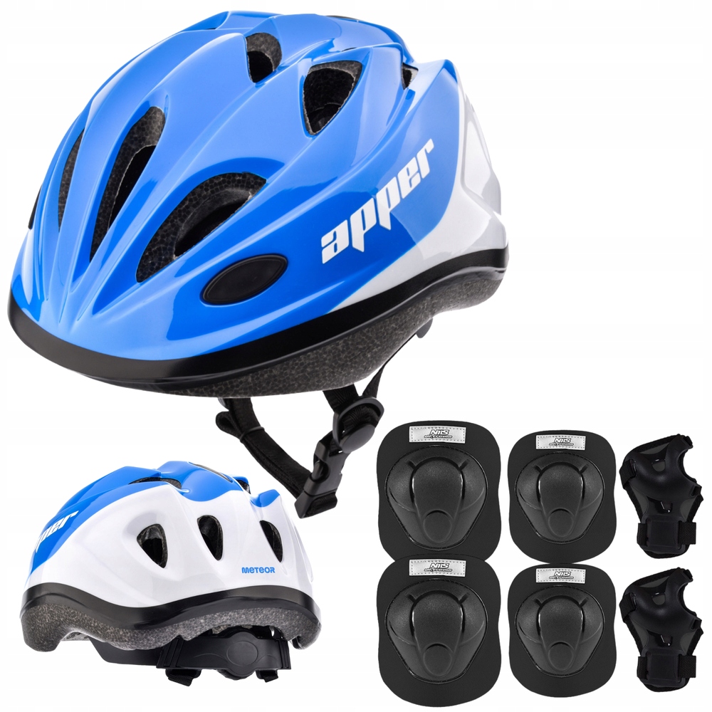 Kask Regulowany Na Rolki Rower Hulajnogę 52-56 cm Zestaw Ochraniaczy M