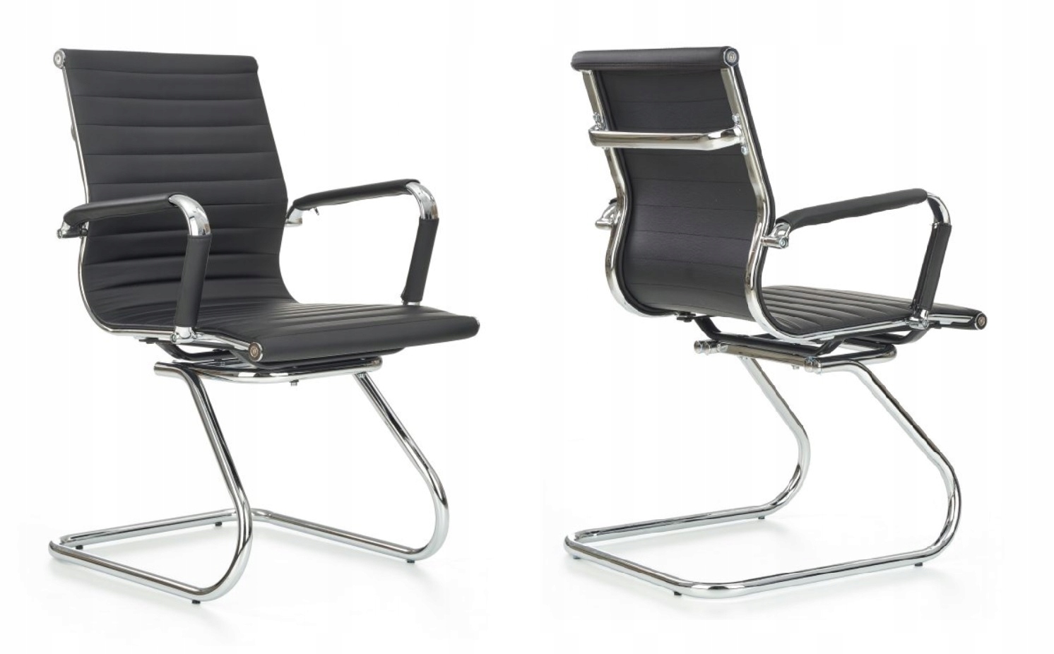 Fotel biurowy Prestige Skid czarny konferencyjny