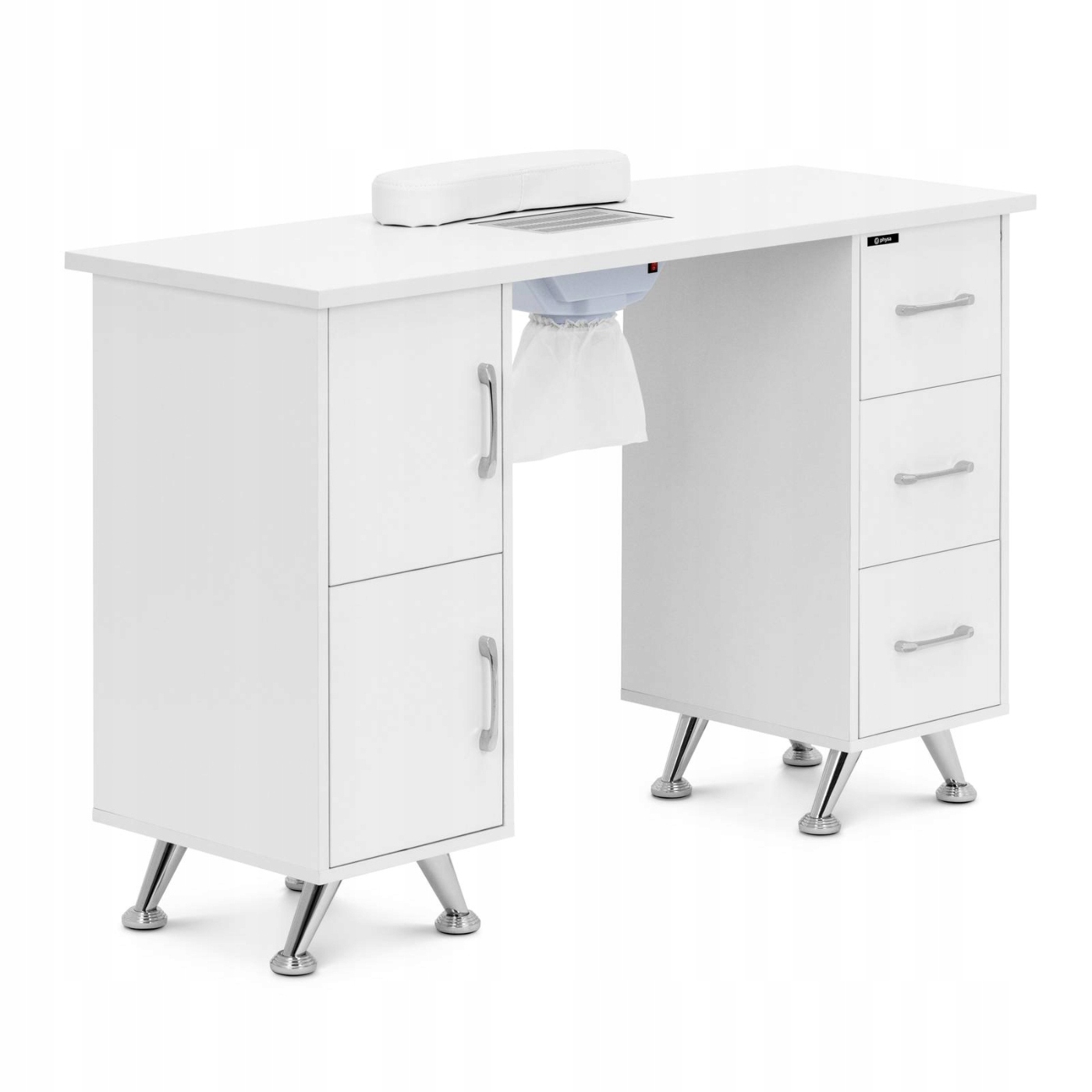 Kosmetický stůl na manikúru s absorbérem, 3 zásuvky, 2 skříňky -...
