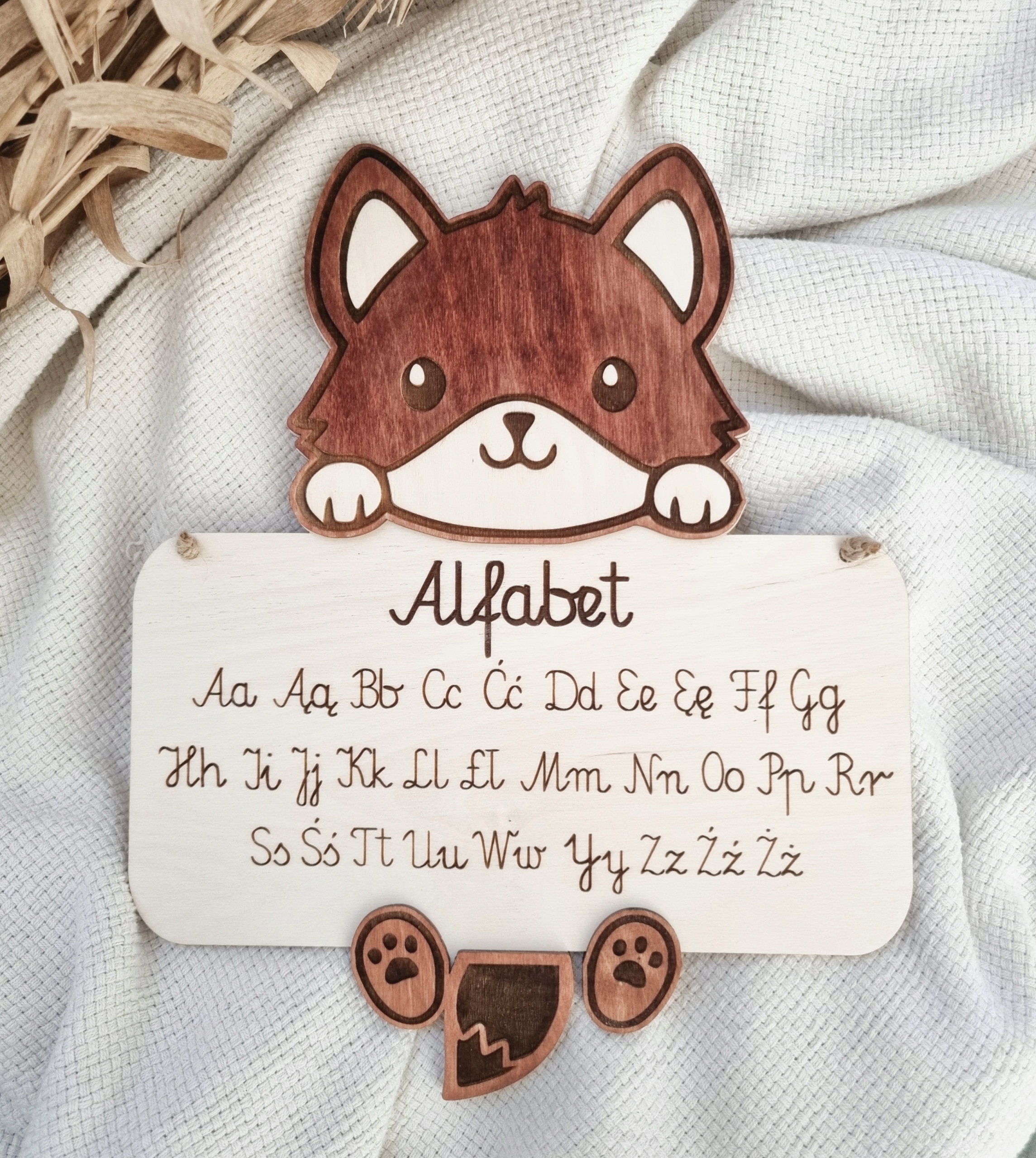 ALFABET TABLICA TABLICZKA DREWNIANA LISEK Marka inna