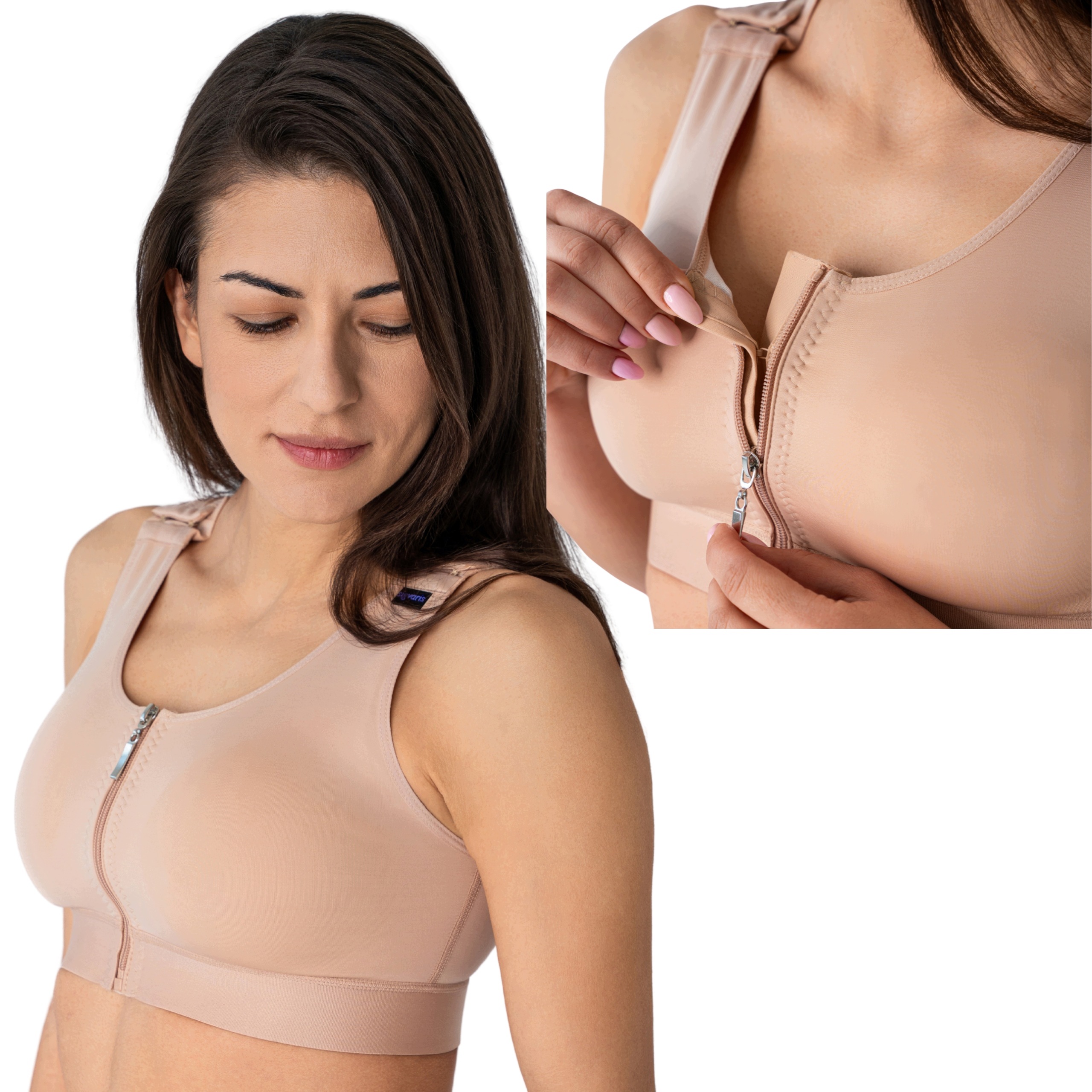 Pooperační podprsenka Sigvaris Aesthetic Medical Care Bra, velikost XL, béžová