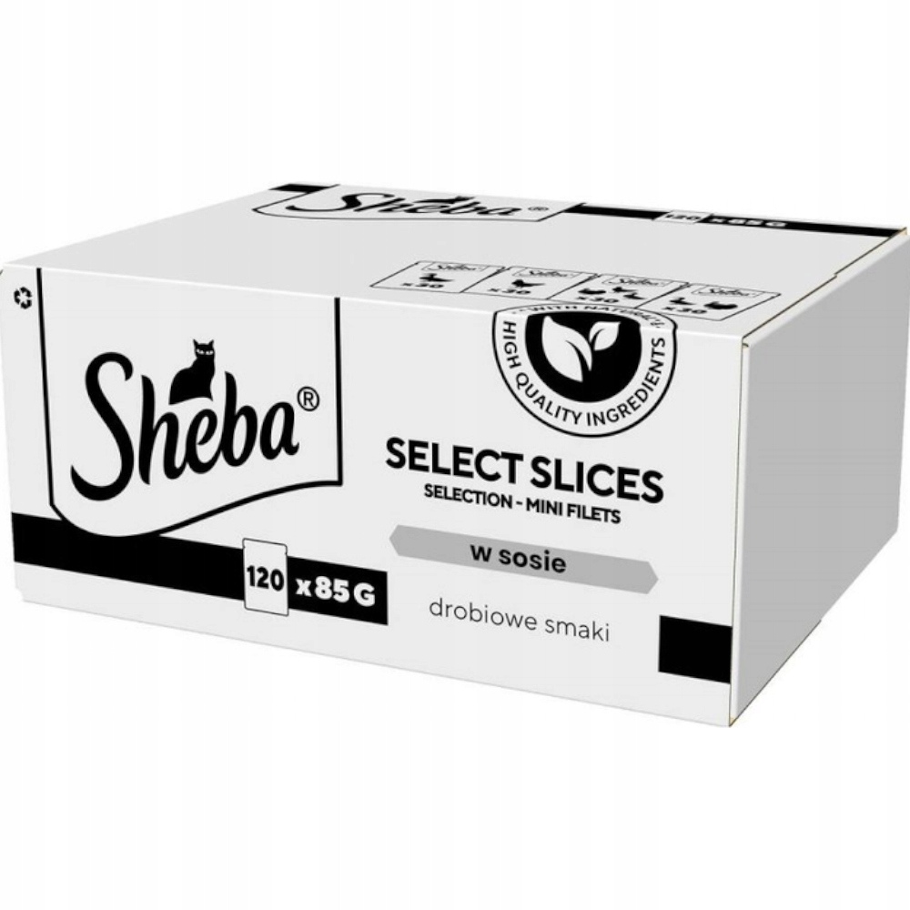 Vlhké krmivo pro kočky Sheba Select Slices Drůbeží příchutě sáčky 120 x 85 g