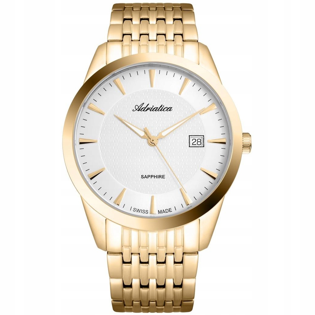 Pánské Hodinky Adriatica A1288.1113Q zlatý náramek