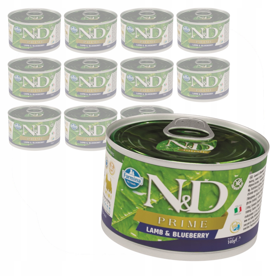 Levně Farmina N&d Prime 12x140g Vlhké Krmivo pro psa Jehněčí a borůvka