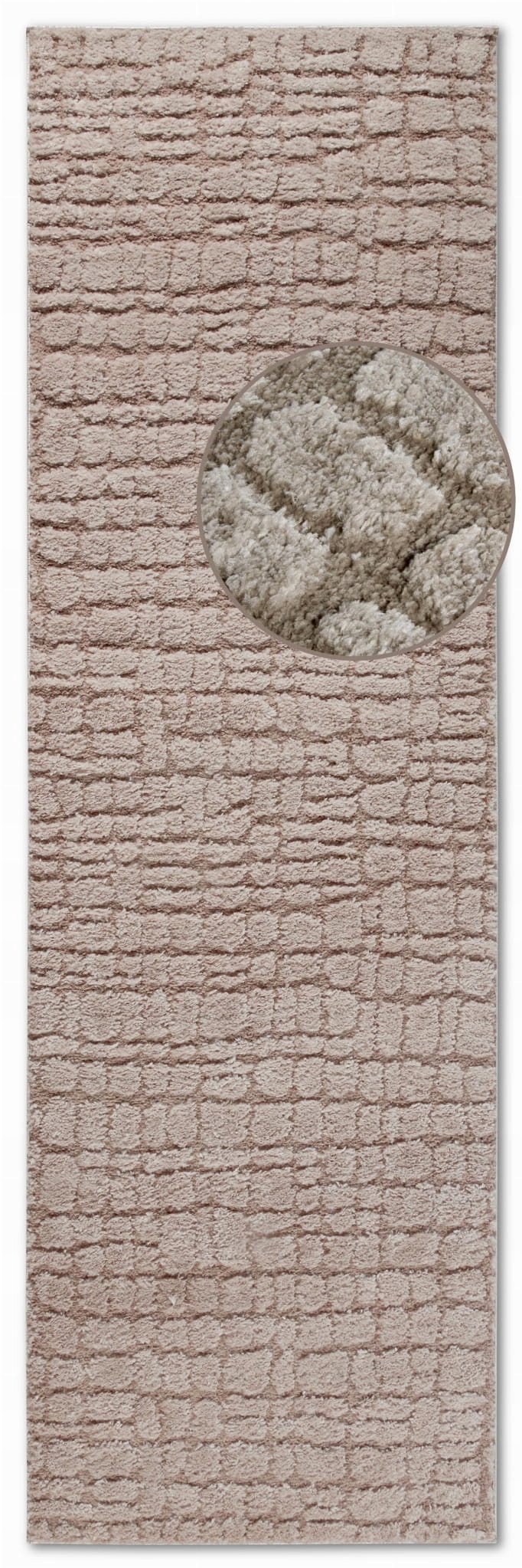 Behúň do chodby 80x240 cm, béžový, moderný kockovaný vzor