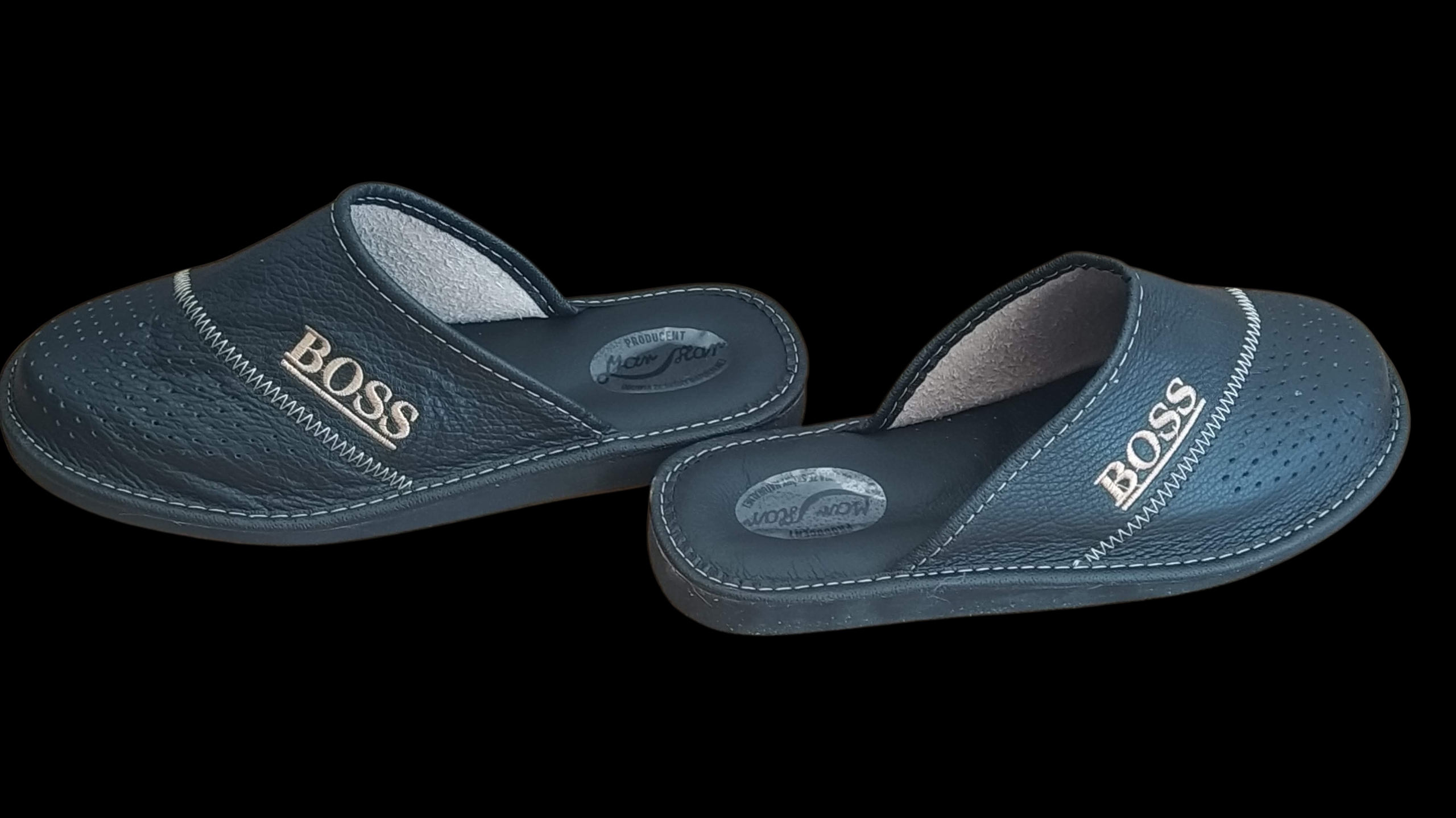 MĘSKIE KAPCIE ZE SKÓRY BOSS PANTOFLE KLAPKI CIAPY Marka inna