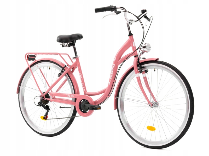 Rower miejski Indiana Moena S7B 28 cali damski Antyczny-różowy