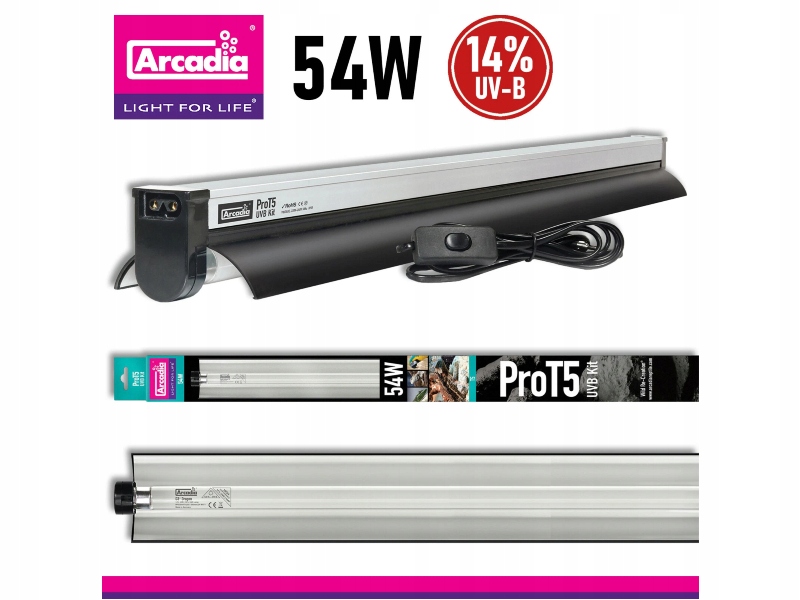 Arcadia Pro T5 Uvb Kit Dragon 14% Uvb 54W sada