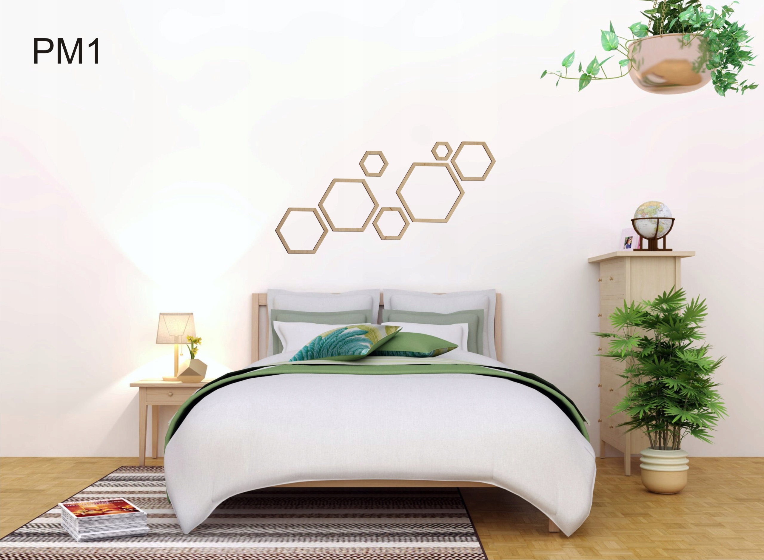 PANELE 3D DREWNO PLASTER MIODU heksagon zestaw Zastosowanie dekoracja ściany