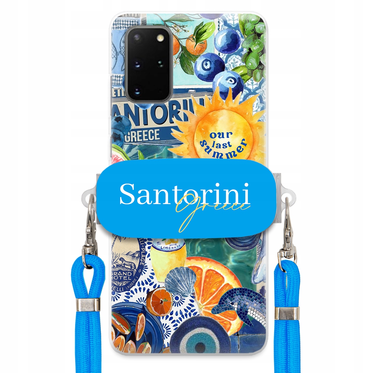 Puzdro pre Samsung S20 Plus 5G Modré vodítko držiak Santorini Sea Vibes