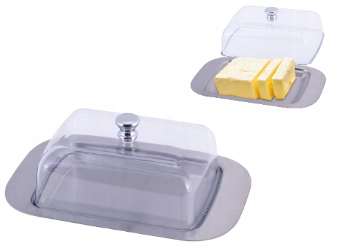 

Szklana maselniczka z podstawką maselnica