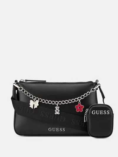 Guess dámská kabelka,crossbody Fiora Charm černá
