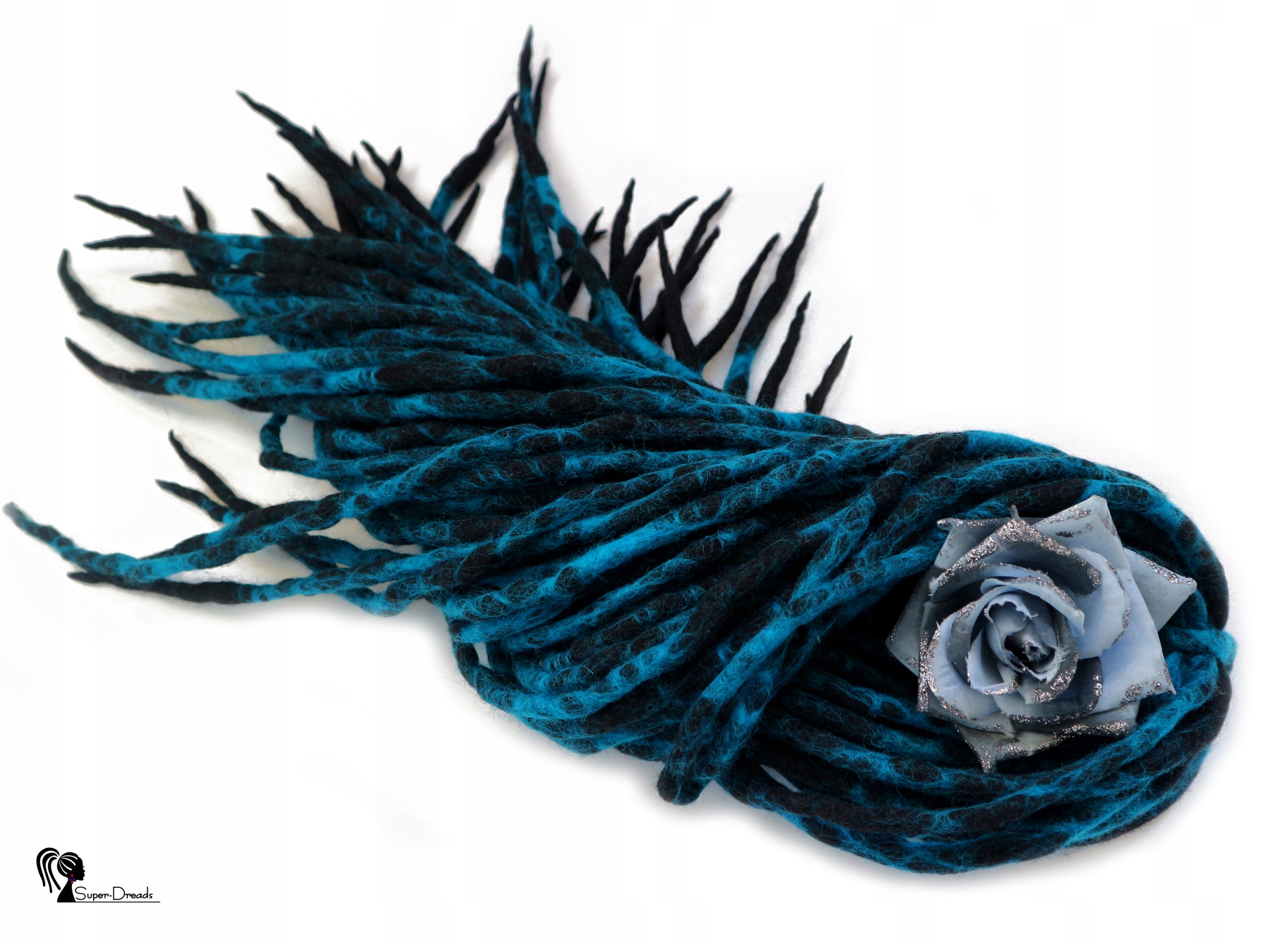 Vlněné pastelky Dredy, černé modré, Podvodní Zámek, 10 kusů