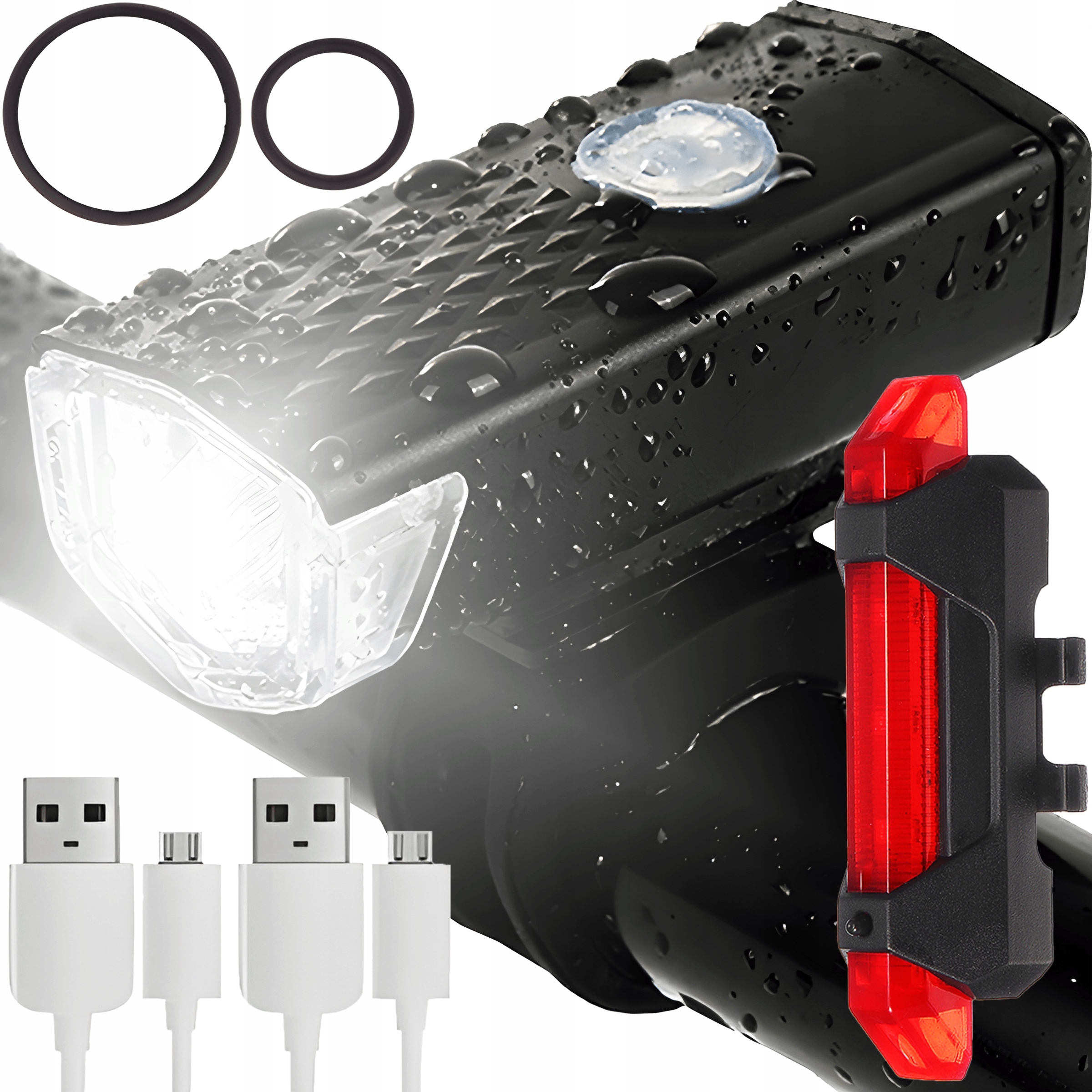 Oświetlenie rowerowe SPI 55 ŚWIATŁA ROWEROWE LAMPKI NA ROWER akumulator