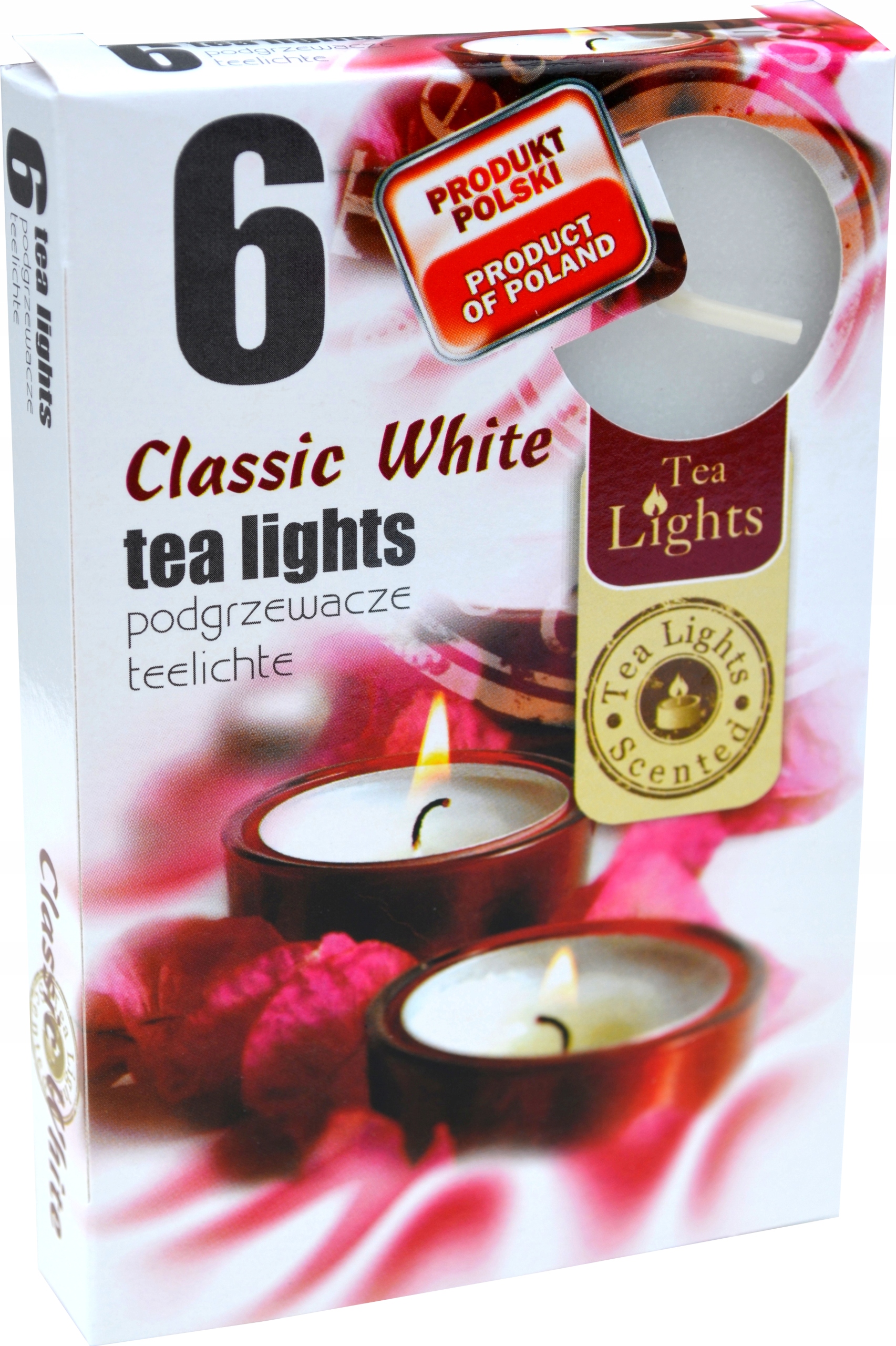 Podgrzewacze bezzapachowe 6 sztuk, zwykłe, białe, CLASSIC WHITE