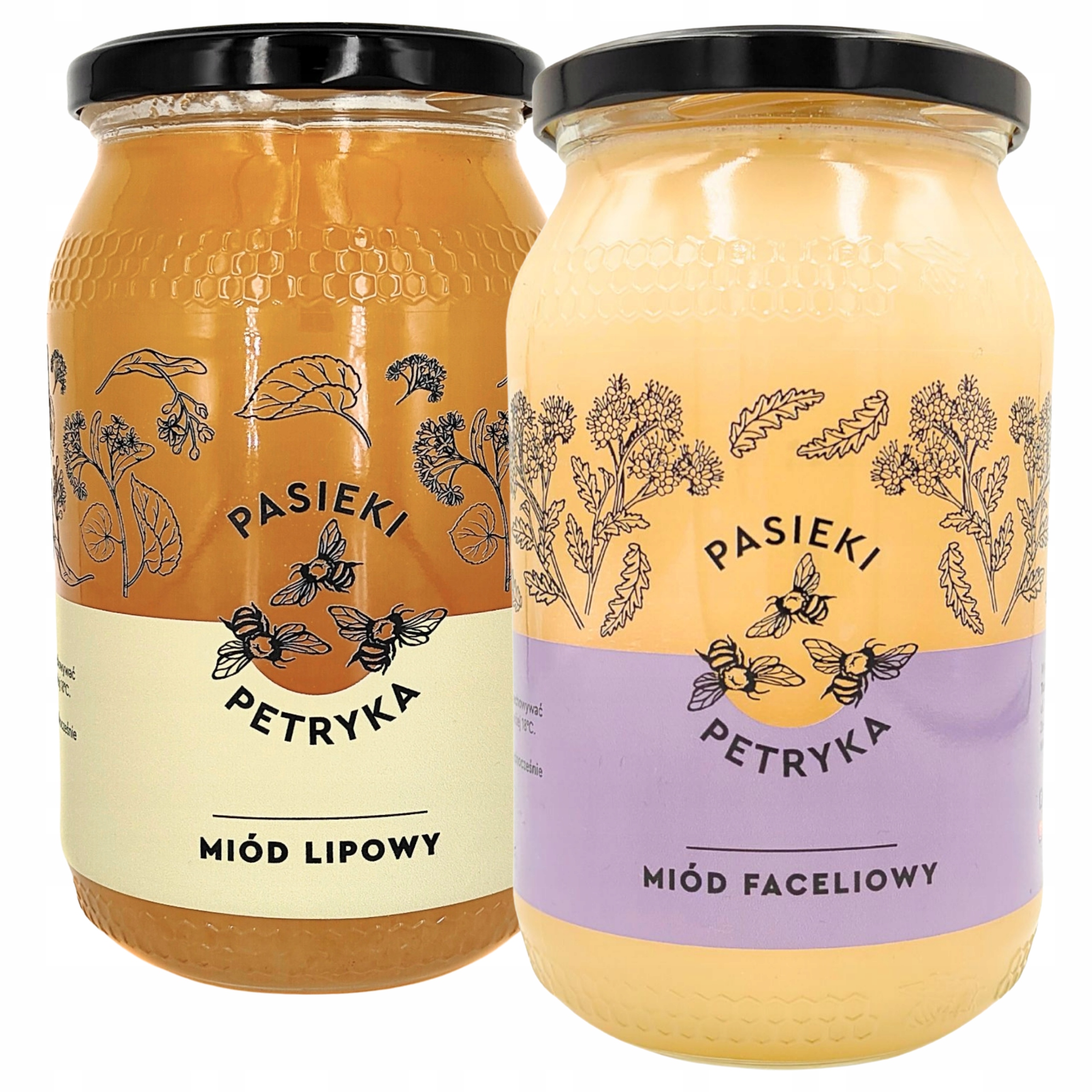 Miód lipowy faceliowy 1,2 kg duże słoiki Pasieki Petryka