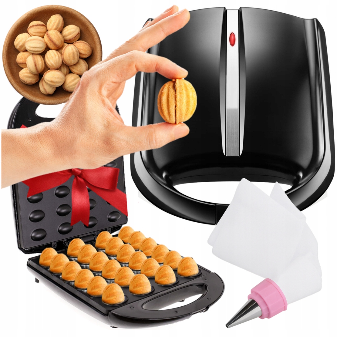 Toustovač Na Pečení Cookies/ořechů Forma Nepřilnavý Povrch Na Sušenky 24 Ks 1600 W