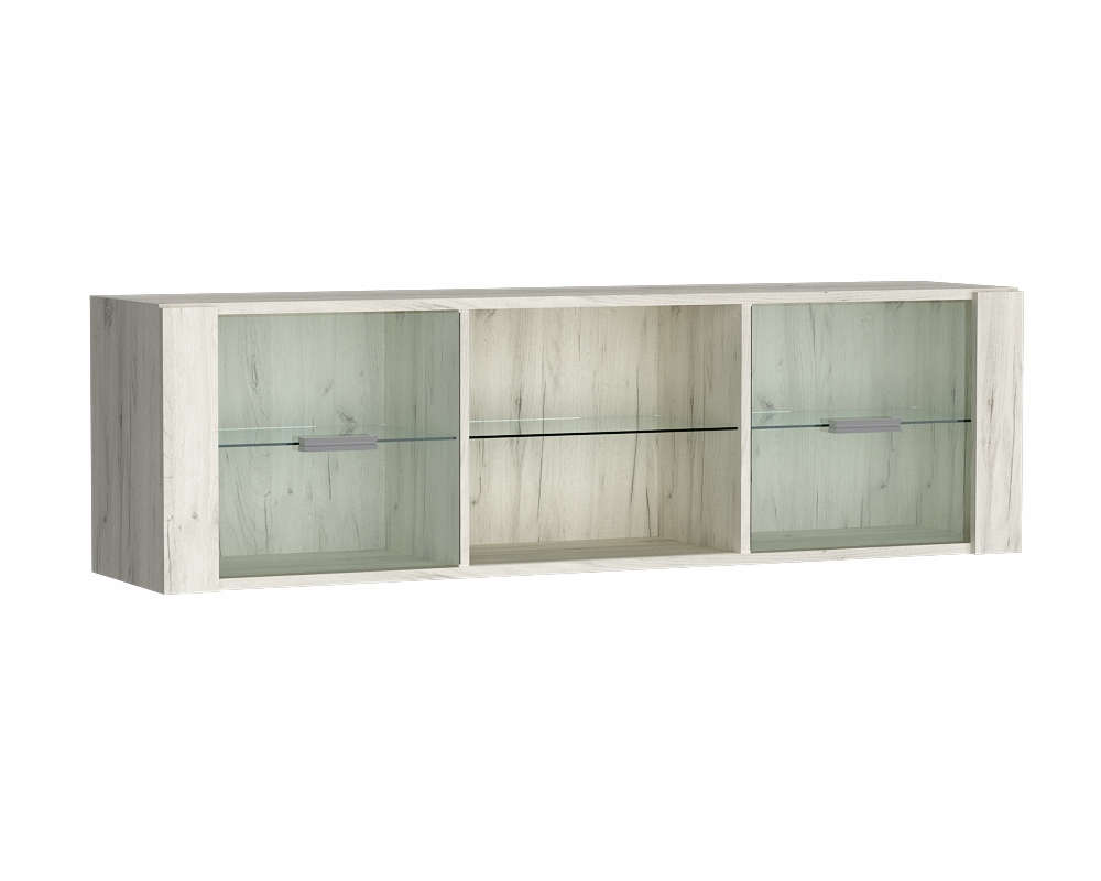 Klasická skleněná police Velaro Salon Kancelář Kraft Bílá